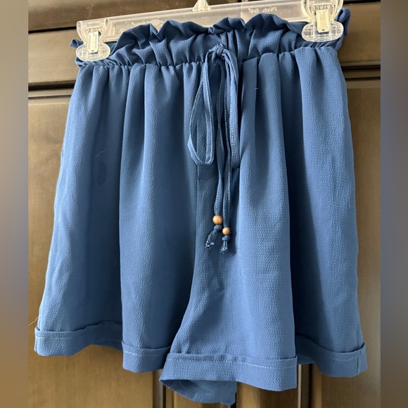 Lightweight Blue Drawstring Shorts - Picture 2 of 6